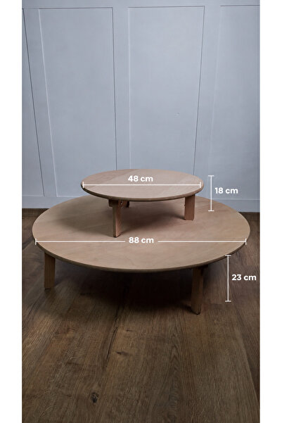 North Wooding Ahşap Katlanır Ayaklı Yer Sofrası (50 cm natürel kayın)
