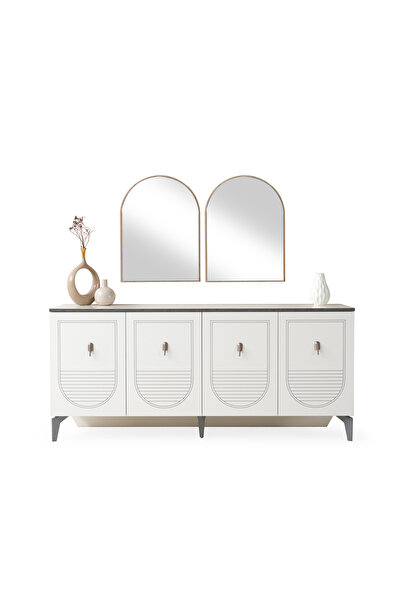 Erz Design İrem Modern Dolaplı Çekmeceli Aynasız Konsol 180*47*80