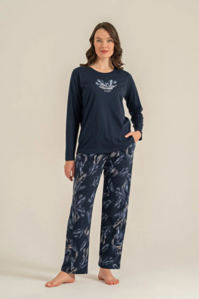 Pierre Cardin Women's Pajama Set, Combed Modal, 50% Cotton 50% Modal, Round N...