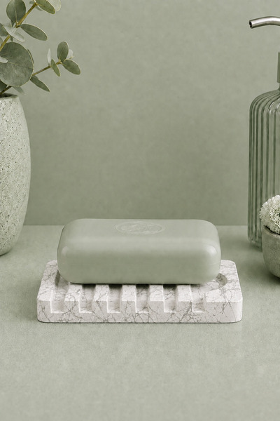 betonmall Marble pattern concrete solid soap dish with drain - decorative soa...