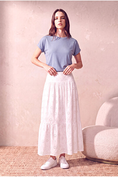 WESTMARK LONDON Women's 100% Modal Ice Blue Folded Short Sleeve Crew Neck Rel...