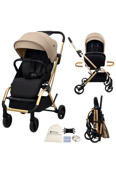 neobreez - Octa 360 Degree Reversible Travel Stroller - Beige/Black