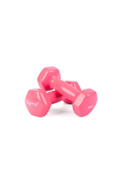 Gymo Hex Shape Vinil Dambıl 2x2kg Pembe