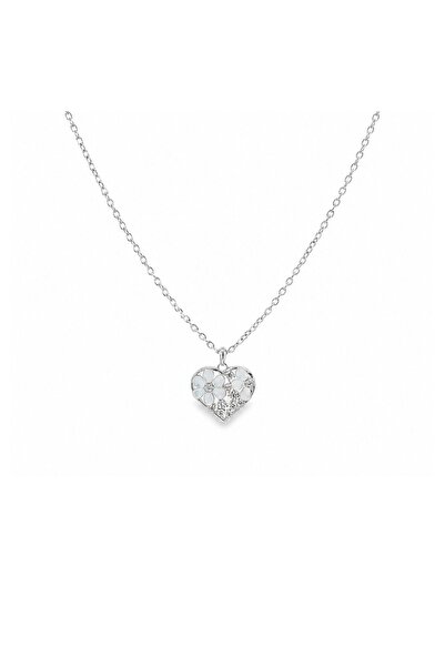 Bijuteria SORELLY Silver Heart and Flowers Necklace