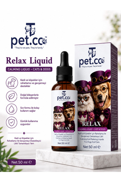 T-Pet.Co Kedi & Köpek Calming Damla 50 ml | L-Triptofan ve Bitkisel Özler İçeren Kedi ve Köpekler İçin Rahatlatıcı ve Sakinleştirici Damla