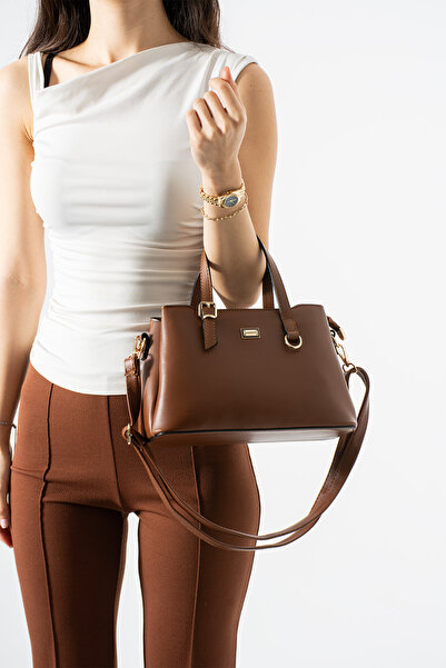 Sanmorris Tan Women's Medium Size Faux Leather Hand and Shoulder Bag Snm1445