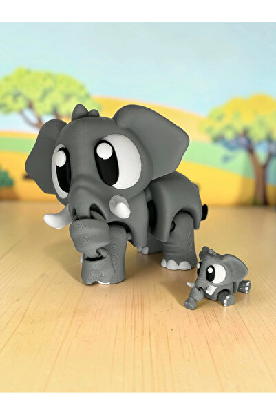 twiggel Eğitici Oyuncak Fil Mega – 10 cm Hareketli 3D Baskı Hayvan Figürü