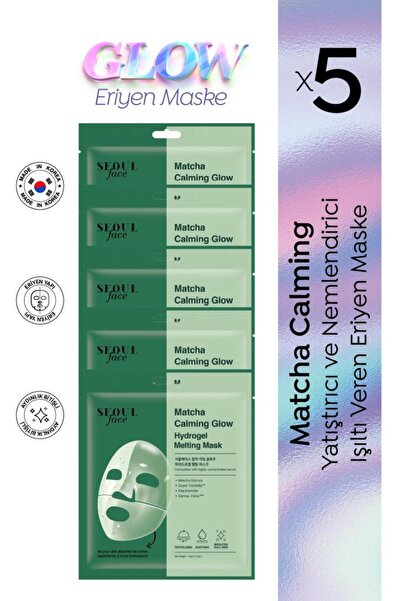 Dermal Seoul Face Matcha Soothing Radiant Melting Glow Hydrogel Mask Korean M...