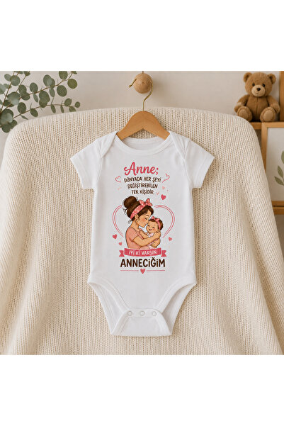 Novera Organic 100% Cotton Mother Written Baby Bodysuit Baby Girl Bodysuit