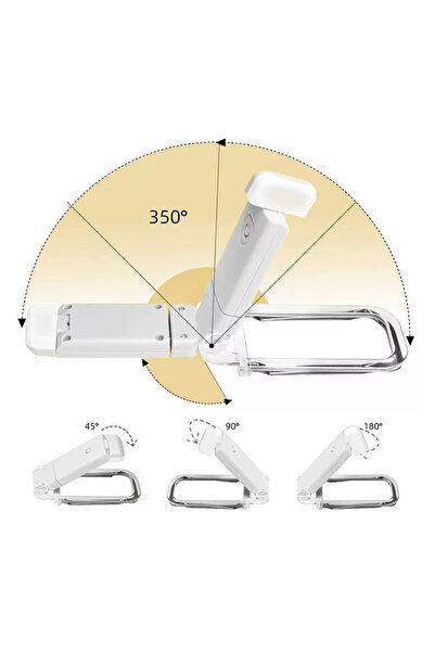 HYVESTO Lampa LED pentru Citit si Lucru la Birou / Laptop, cu Clema de Prindere, Reincarcabila USB-C, 3 Niveluri de Intensitate, Brat Flexibil si Semn de Carte, Ultra-Usoara 36g, Alb