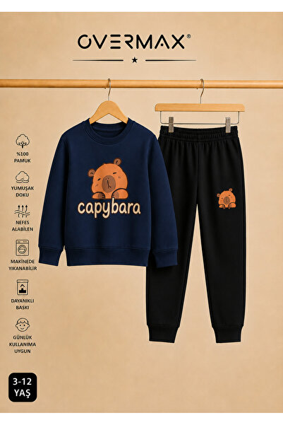 OVERMAX Capybara Printed Unisex Design Children's Tracksuit Set – Ages 3-12