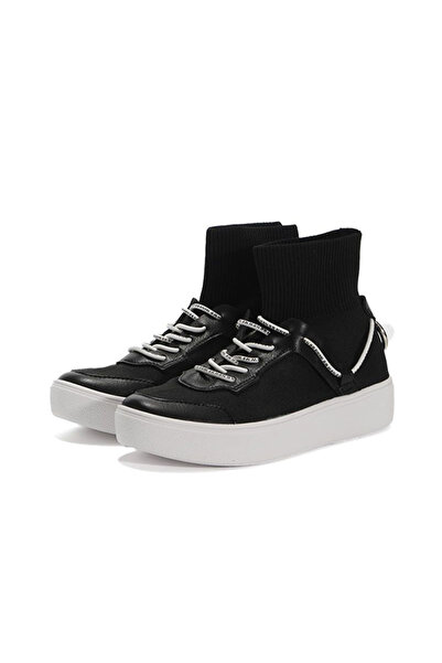 dorbe Women's Black Sock Canvas Sneakers