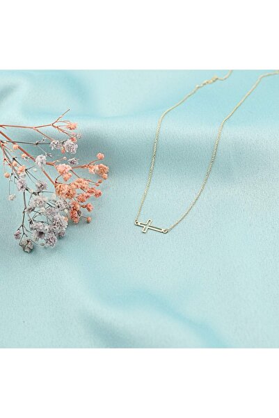 Bijuteria SORELLY Colier cu cruce din aur de 14k