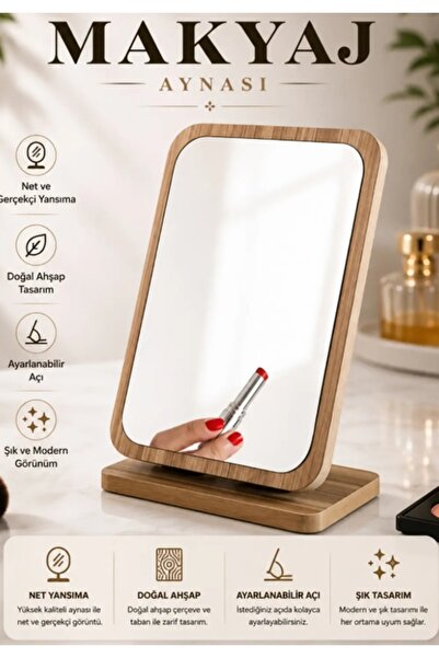 gaman -4 El Aynası Masa Aynası Makyaj Aynası Eğimi Ayarlanabilir Kare Makeup ...