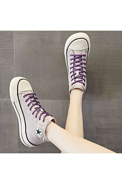 dorbe Women's Purple Canvas High-Top Sneakers