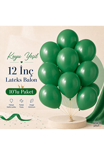 Marlon Balon Pastel Yeşil Lateks Balon 12 İnç 10 Adet Doğum Günü Nişan Düğün ...
