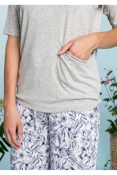KEY Set pijamale lungi pentru femei, Key, Viscoza, Multicolor, L