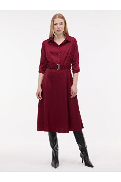 ORSAY Rochie cămașă de damă, bordo