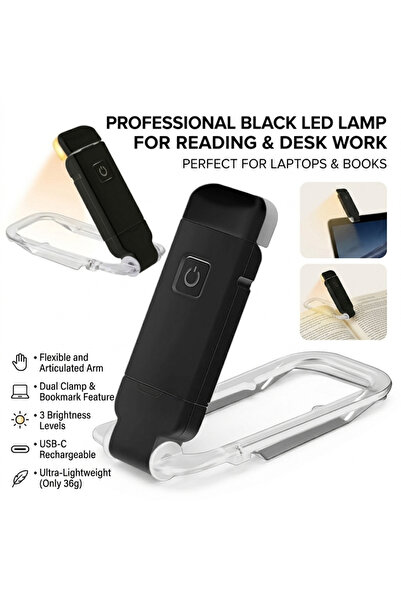 HYVESTO Lampa LED pentru Citit si Lucru la Birou / Laptop, cu Clema de Prinde...