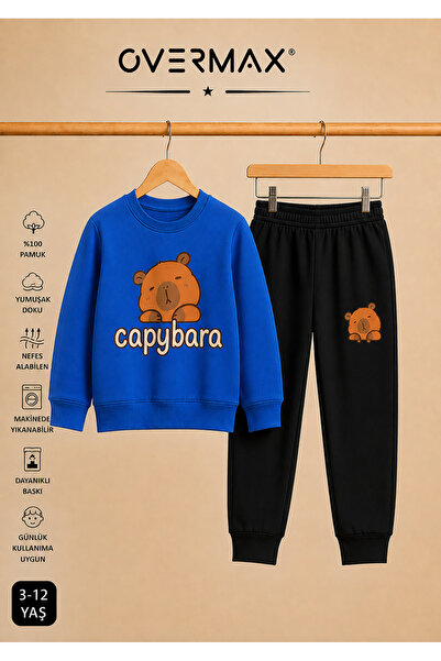 OVERMAX Capybara Printed Unisex Design Children's Tracksuit Set – Ages 3-12