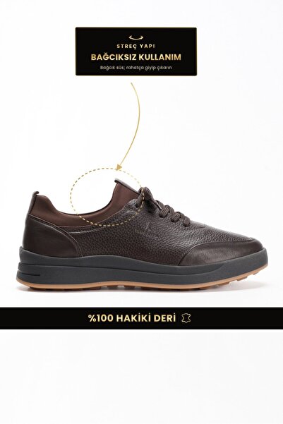 Fame Step Genuine Leather Men's Walking Shoes Casual Comfort Stretch Structur...