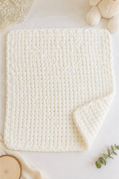 NEHOLİA Alize Puffy Blanket 90X90 cm Soft Fluffy Knitted Baby and Tv Multi-Pu...