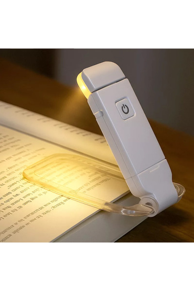 HYVESTO Lampa LED pentru Citit si Lucru la Birou / Laptop, cu Clema de Prindere, Reincarcabila USB-C, 3 Niveluri de Intensitate, Brat Flexibil si Semn de Carte, Ultra-Usoara 36g, Alb