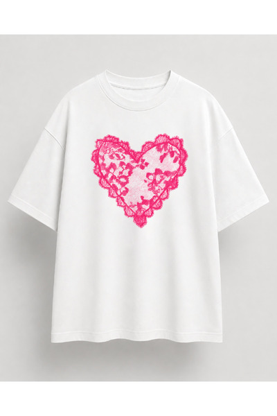 donamod Women'S/Unisex Oversize Colorful Printed Basic T-Shirt
