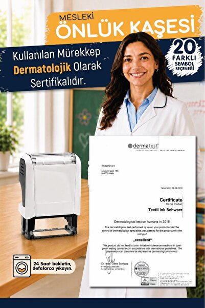 TUĞSET Öğretmen Önlüğü İsim Kaşesi Doktor Hemşire Eczacı Diş Hekimi Mesleki Önlük Kaşesi İsme Özel -T1606