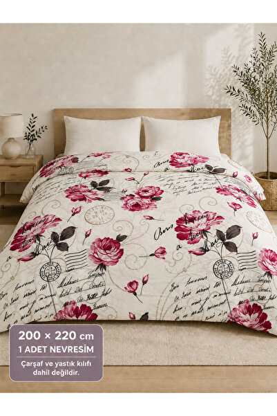 İQON (1 Piece Only Duvet Cover) Double Size Vintage Floral Pink