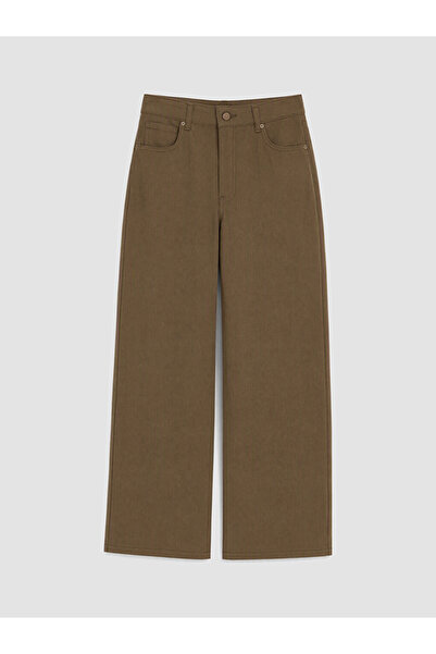 LC Waikiki Lcw Modest Khaki Wideleg Women's Jean Pants