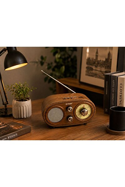 LEVONG LE-NS803A Retro Görünüm Nostalji Bluetooth FM RADYO Speaker Kablosuz U...