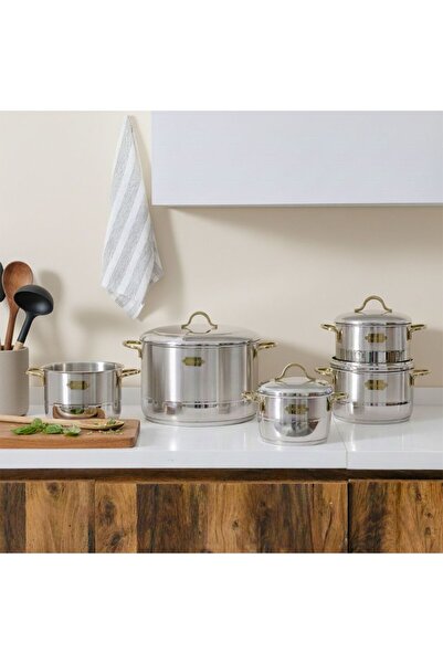 Bonera Nirvana Mega 10-Piece Stainless Steel Cookware Set, Cooking Set For Ev...