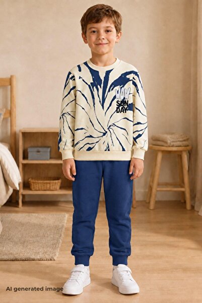Zaziko Kids Boy's Tie-Dye Patterned School Casual Tracksuit Set Esf7037