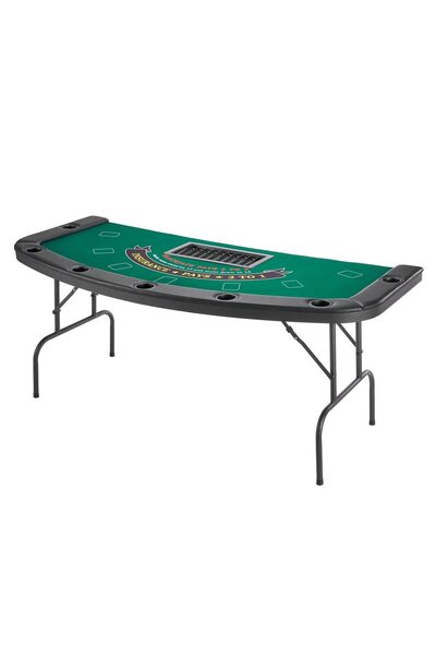 OMS Masa de poker pliabila, 7 jucatori, sine captusite, suporturi pentru paha...