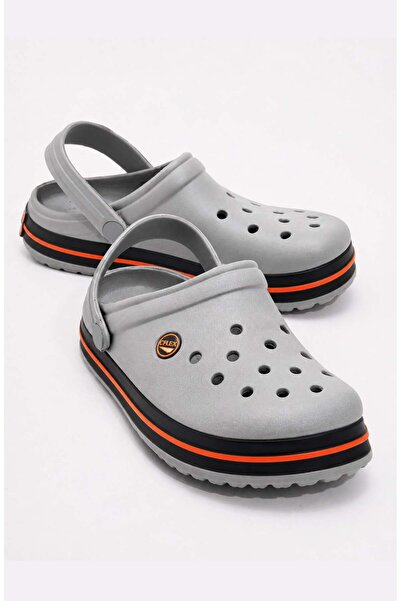 CCWAY AYAKKABI Sabo Men's Slippers Gray Black Orange