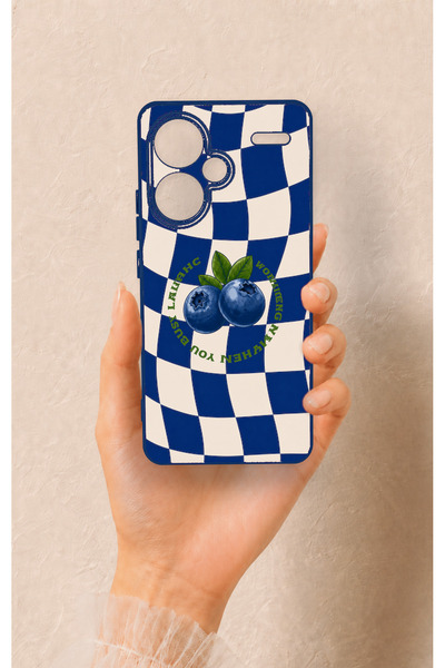 Vip Case Redmi Note 13 Pro Plus Uyumlu Yaban Mersini Desenli Silikon Kılıf