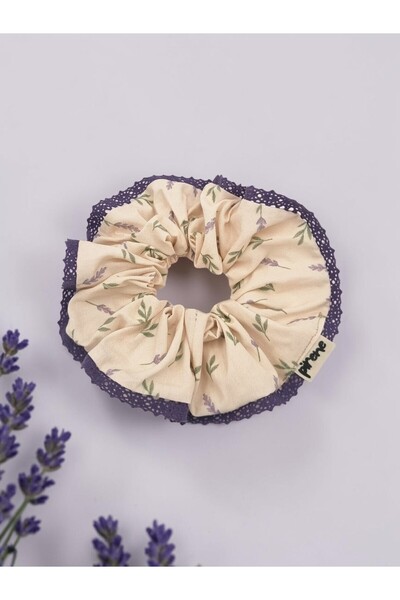 Pirene Lilora Lace Lavender Patterned Purple Lace Detailed Scrunchie Hair Clip