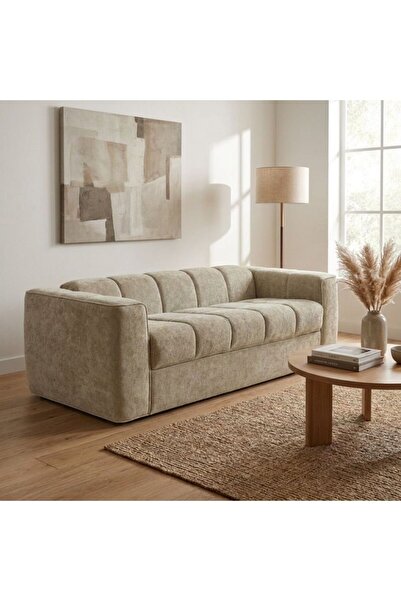 Danube Home Amora 3 Seater Fabric Sofa Bed Taupe, Furniture Piece For Living ...