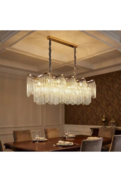 Danube Home Zahra 12-Light Crystal Chandelier Crystal And Metal Gold 100 cm