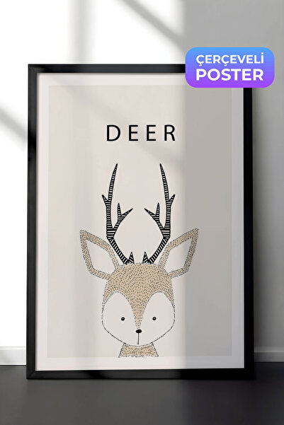 Zestia Pictură de perete nordică cu ramă neagră, decor pentru cameră pentru c...