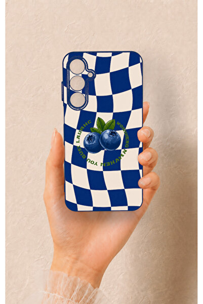 Vip Case Samsung A55 Uyumlu Yaban Mersini Desenli Silikon Kılıf