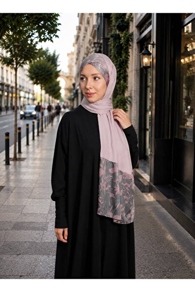 Differenza Twill Rose Scarf Combed Cotton Shawl - Lilac