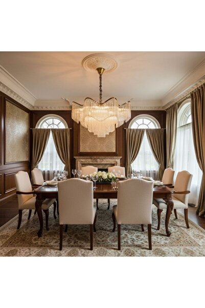Danube Home Zahra 15-Light Crystal Chandelier Crystal And Metal Gold 80 cm
