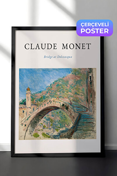 Zestia Pictură de perete Claude Monet cu ramă neagră, Podul Dolceacqua, Nr.: ...
