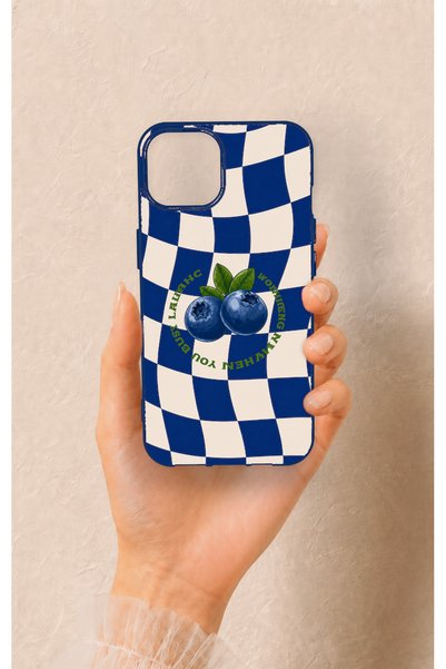 Vip Case iPhone 14 Compatible Blueberry Patterned Silicone Case