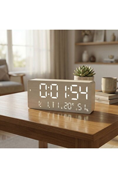 Danube Home Lumet Digital Clock 34x13.5x2.3 cm-White, Timepiece For Lounge, B...