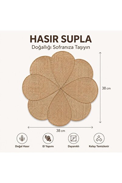 s elsa home Hasır Supla Papatya Model Örgü Amerikan Servis Tabak Tava Tencere...