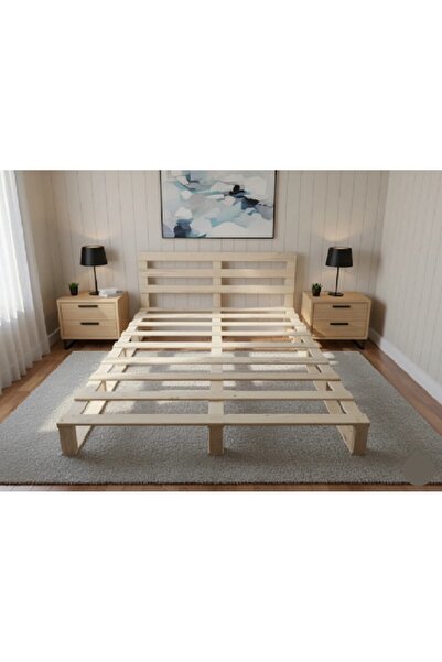 worldofwood Palet Yatak Çift Kişilik Ahşap Renk Ölçü Seçenekli