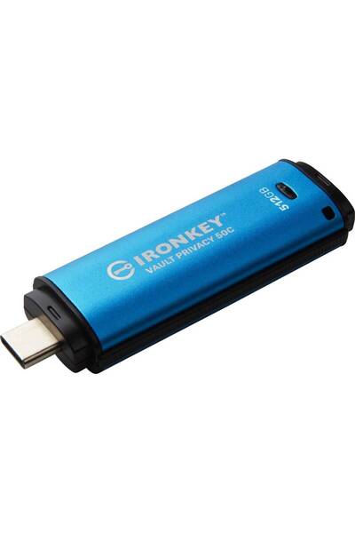 Kingston Stick USB IronKey Vault Privacy 50C 512GB USB-C Albastru